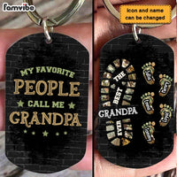 Personalized Gift For Grandpa Foot Prints Aluminum Keychain 32188 thumb 1