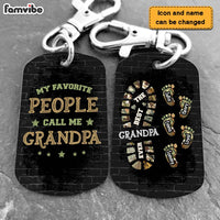 Personalized Gift For Grandpa Foot Prints Aluminum Keychain 32188 thumb 1
