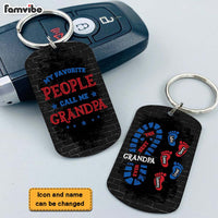 Personalized Gift For Grandpa Foot Prints Aluminum Keychain 32188 thumb 1
