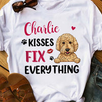 Personalized Dog Kisses Fix Everything T Shirt AP23 67O58 thumb 1