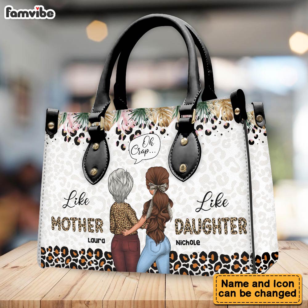 Personalized Gift For Mom Like Mother Like Daughter Leather Bag 32194 Primary Mockup