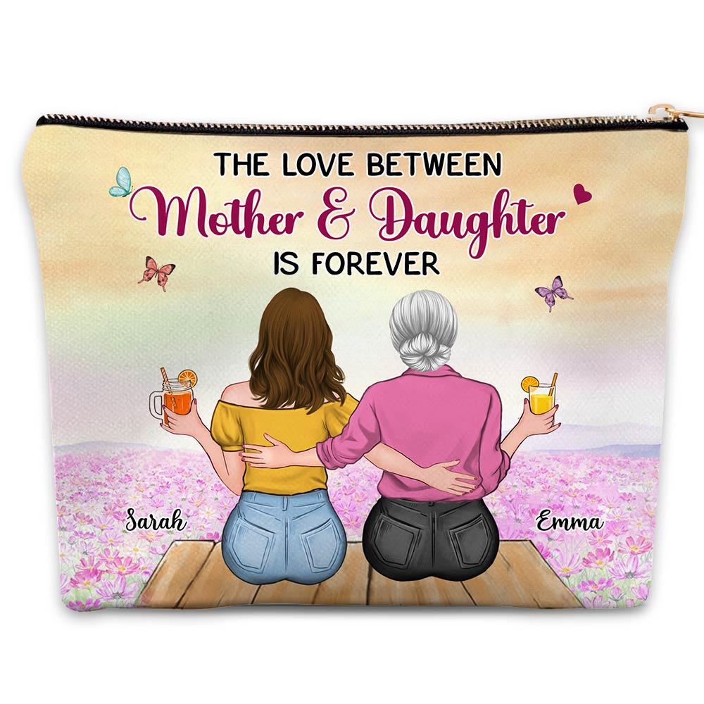 Personalized Gift For Mother And Daughter Love Is Forever Cosmetic Bag 32201 Primary Mockup