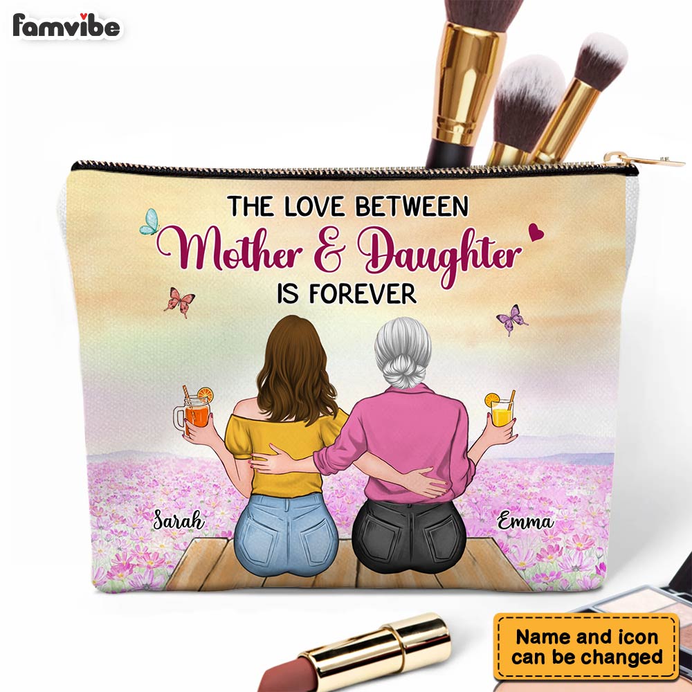 Personalized Gift For Mother And Daughter Love Is Forever Cosmetic Bag 32201 Primary Mockup