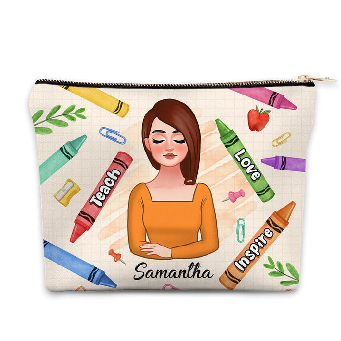 Personalized Gift For Teacher Teach Love Inspire Cosmetic Bag 32206 1