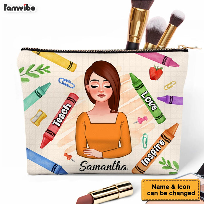 Personalized Gift For Teacher Teach Love Inspire Cosmetic Bag 32206 1