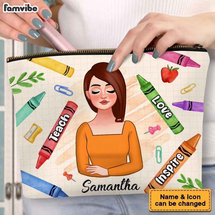 Personalized Gift For Teacher Teach Love Inspire Cosmetic Bag 32206 1
