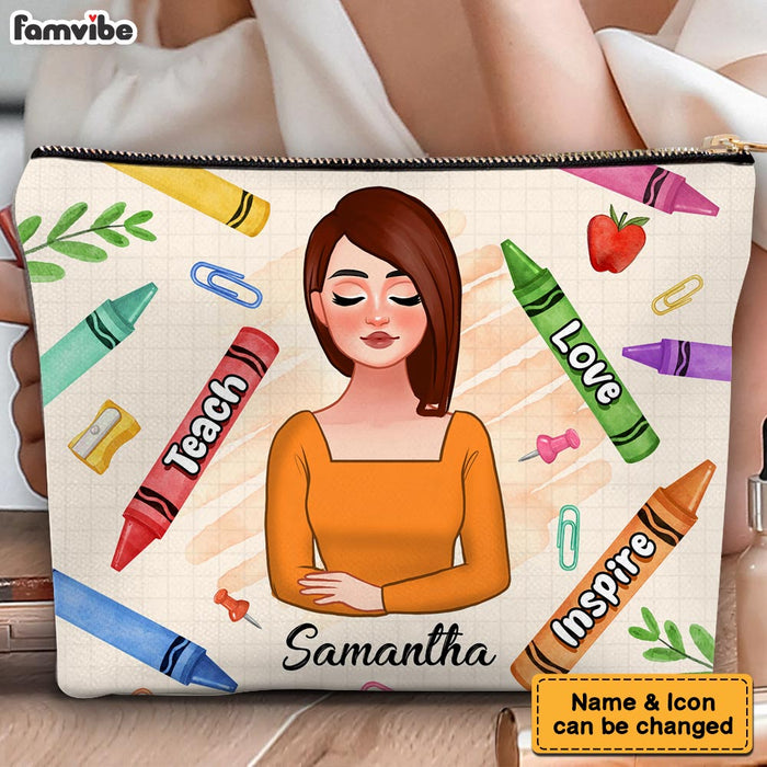 Personalized Gift For Teacher Teach Love Inspire Cosmetic Bag 32206 1