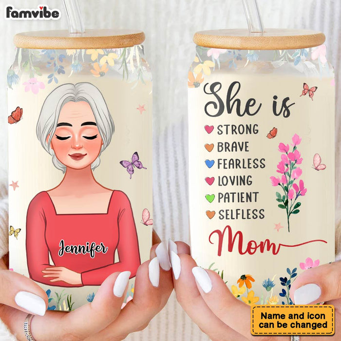Personalized She Is Mom Glass Can 32208 1