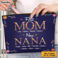 Personalized First Mom Now Grandma Floral Cosmetic Bag 32221 thumb 1