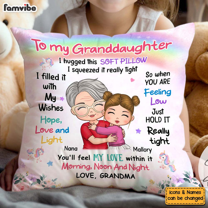 Personalized Gift For Granddaughter Hugging Grandma Pillow 32224 1