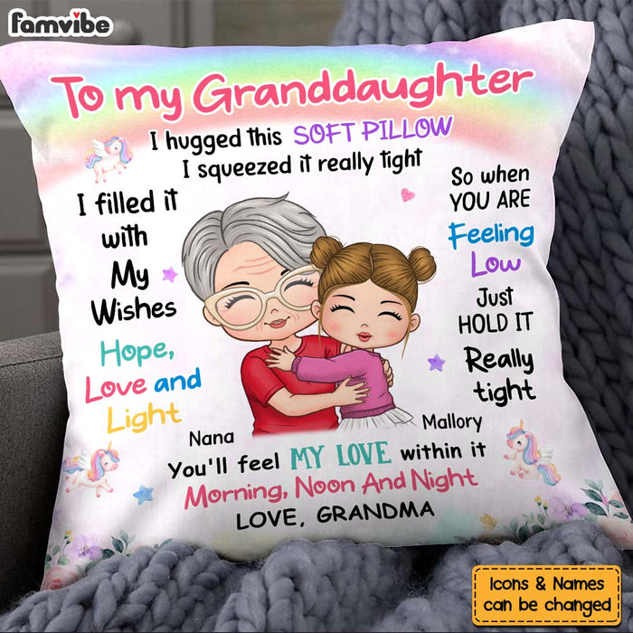 Personalized Gift For Granddaughter Hugging Grandma Pillow 32224 1