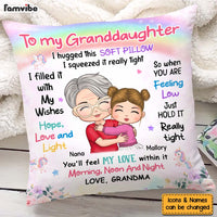Personalized Gift For Granddaughter Hugging Grandma Pillow 32224 thumb 1