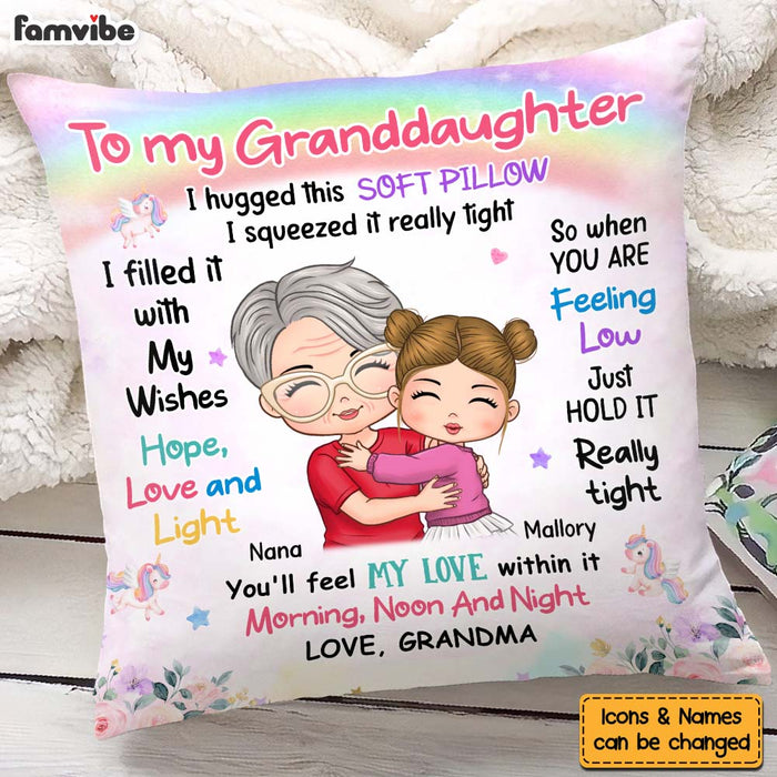 Personalized Gift For Granddaughter Hugging Grandma Pillow 32224 1