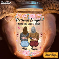 Personalized Gift For Mother And Daughter A Bond That Can't Be Broken Mason Jar Light 32231 thumb 1