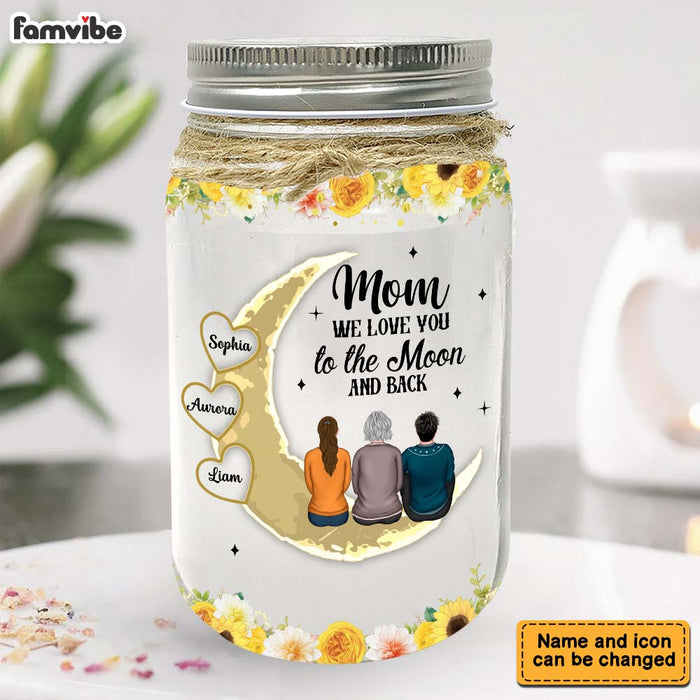 Personalized Gift For Mom We Love You To The Moon And Back Mason Jar Light 32237 1