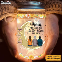 Personalized Gift For Mom We Love You To The Moon And Back Mason Jar Light 32237 thumb 1