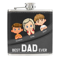 Personalized Gift For Dad Leather Hip Flask 32238 thumb 1