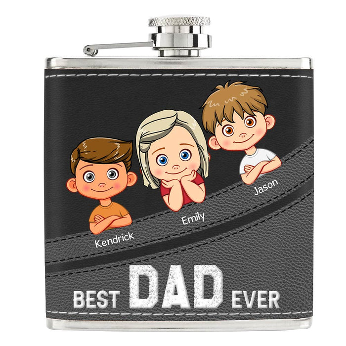 Personalized Gift For Dad Leather Hip Flask 32238 1