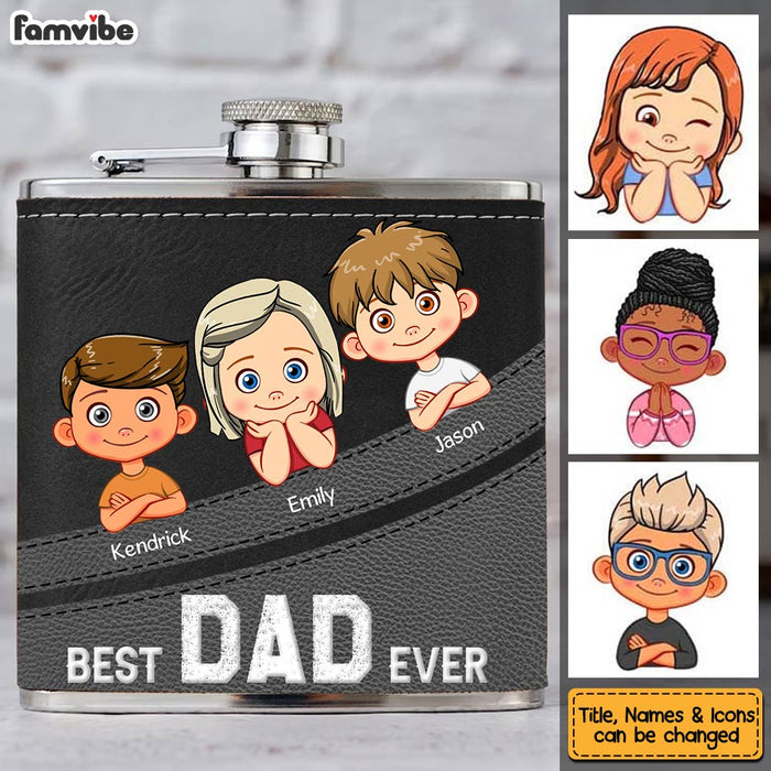 Personalized Gift For Dad Leather Hip Flask 32238 1