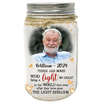 Personalized Memorial Gift The Light Remains Mason Jar Light 32240 thumb 1