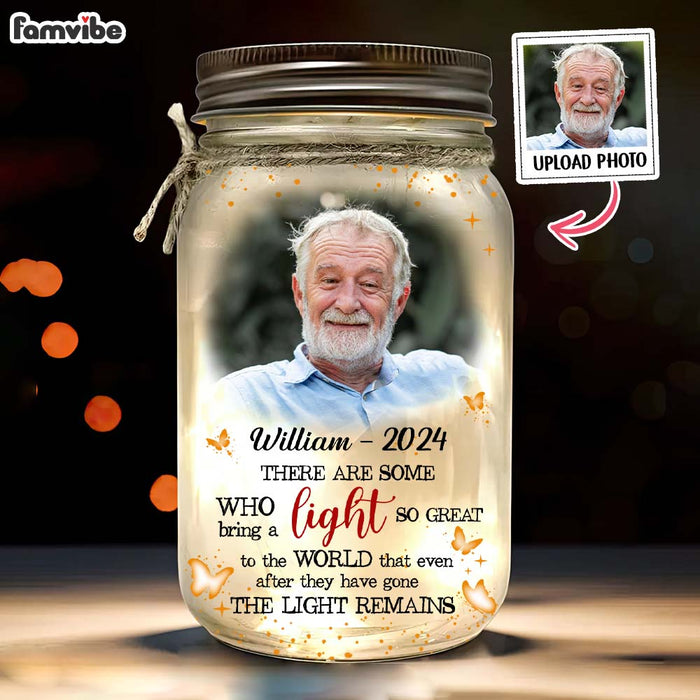 Personalized Memorial Gift The Light Remains Mason Jar Light 32240 1