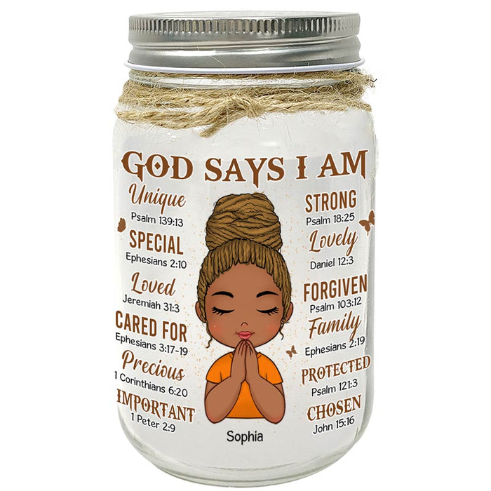 Personalized Gift For Daughter God Says Mason Jar Light 32244 1