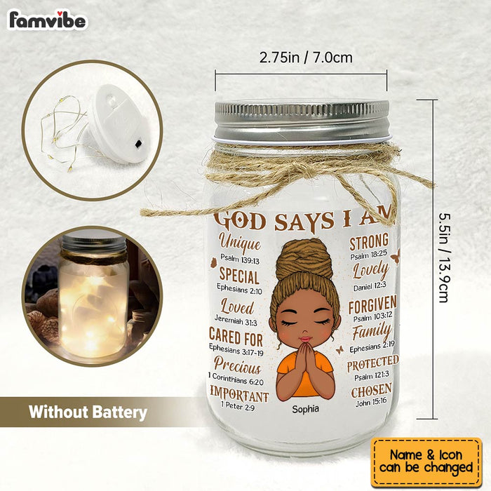 Personalized Gift For Daughter God Says Mason Jar Light 32244 1