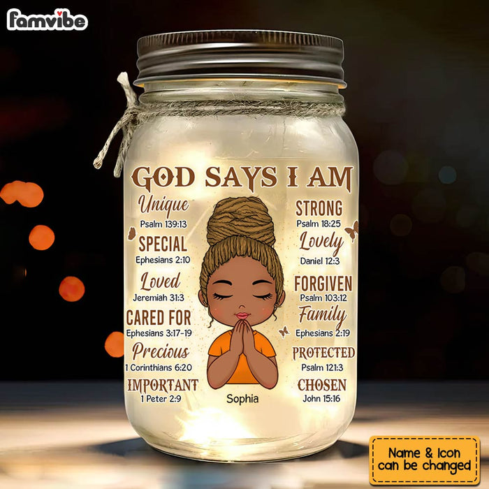 Personalized Gift For Daughter God Says Mason Jar Light 32244 1