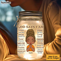 Personalized Gift For Daughter God Says Mason Jar Light 32244 thumb 1