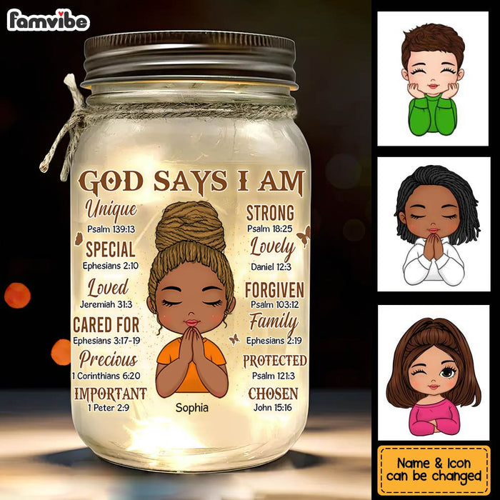 Personalized Gift For Daughter God Says Mason Jar Light 32244 1