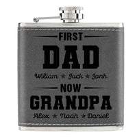 Personalized Father's Day Gift First Dad Leather Hip Flask 32245 thumb 1