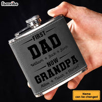 Personalized Father's Day Gift First Dad Leather Hip Flask 32245 thumb 1