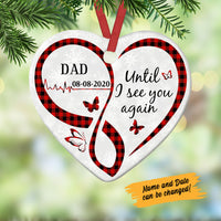 Personalized Butterfly Memorial Mom Dad Heart Ornament NB125 85O58 thumb 1