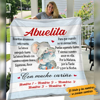 Personalized Spanish Abuela Elephant Grandma Blanket AP147 65O53 thumb 1