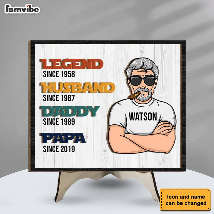Personalized Gift For Grandpa Legend Husband Dad 2 Layered Separate Wooden Plaque 32253 1