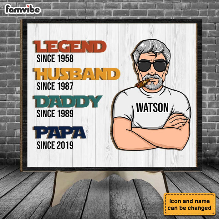 Personalized Gift For Grandpa Legend Husband Dad 2 Layered Separate Wooden Plaque 32253 1