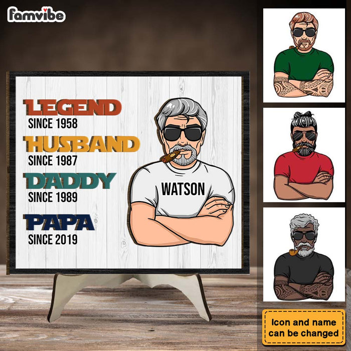 Personalized Gift For Grandpa Legend Husband Dad 2 Layered Separate Wooden Plaque 32253 1