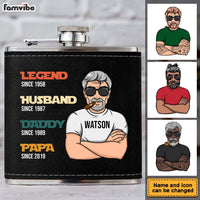 Personalized Gift For Grandpa Legend Husband Dad Leather Hip Flask 32255 thumb 1