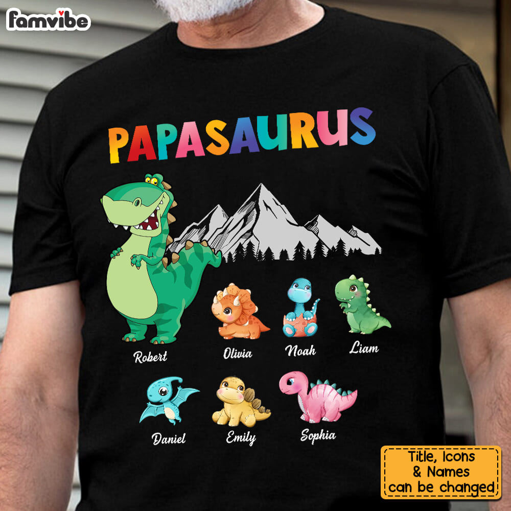 Personalized Gift For Grandpa Papasaurus Shirt Hoodie Sweatshirt 32256 Primary Mockup