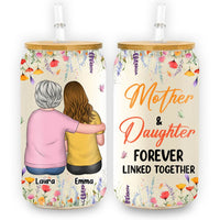 Personalized Gift For Mom Watercolor Floral Glass Can 32263 thumb 1