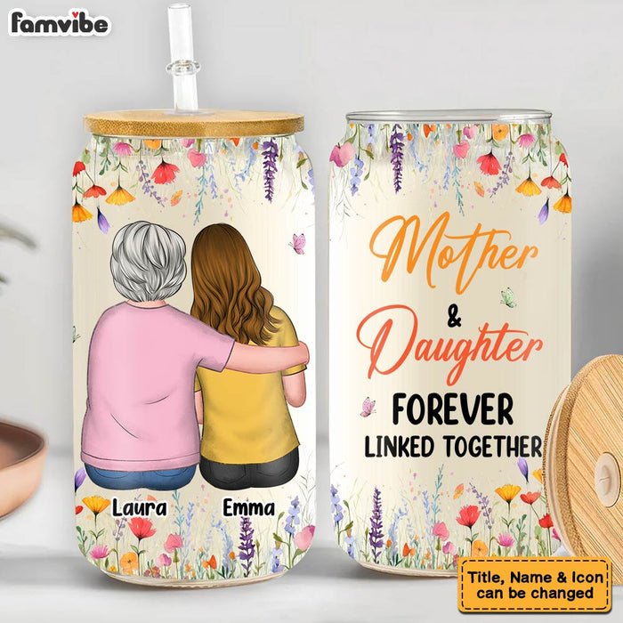 Personalized Gift For Mom Watercolor Floral Glass Can 32263 1