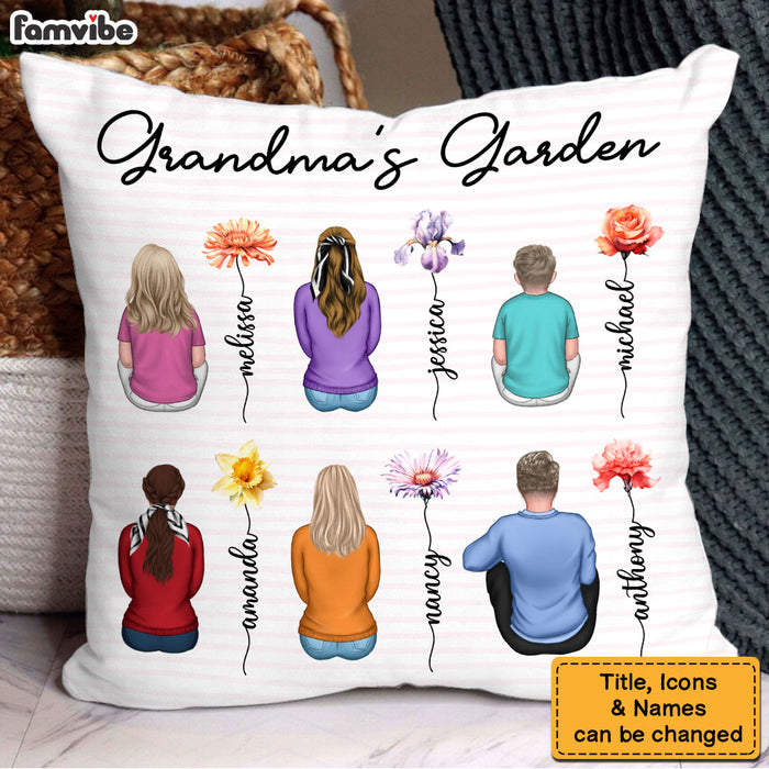 Personalized Gift For Grandma's Garden Pillow 32267 1