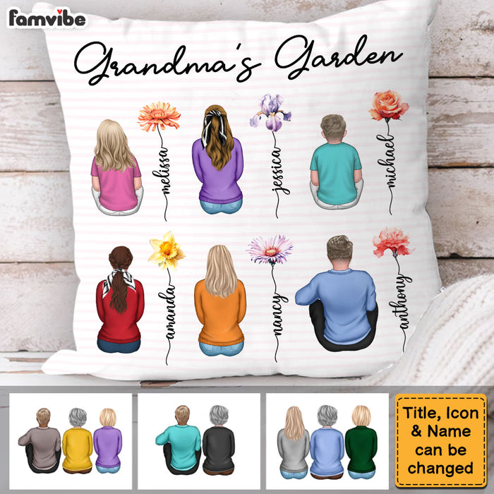 Personalized Gift For Grandma's Garden Pillow 32267 1