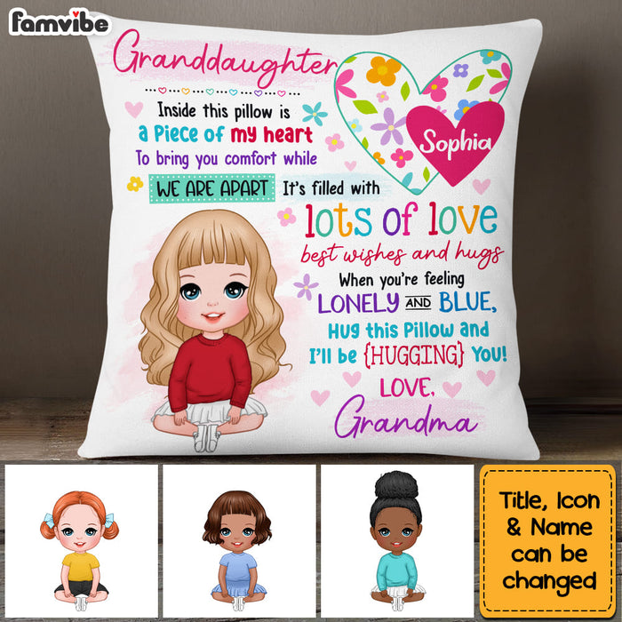 Personalized Gift For Granddaughter Piece Of My Heart Inside This Pillow 32270 1