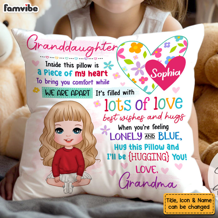 Personalized Gift For Granddaughter Piece Of My Heart Inside This Pillow 32270 1