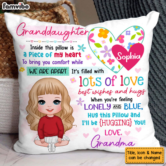 Personalized Gift For Granddaughter Piece Of My Heart Inside This Pillow 32270 1