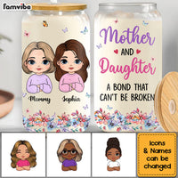Personalized Gift For Mom Daughter A Bond That Can't Be Broken Glass Can 32271 thumb 1
