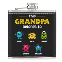 This Grandpa Belongs to Leather Hip Flask 32276 thumb 1