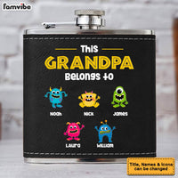 This Grandpa Belongs to Leather Hip Flask 32276 thumb 1