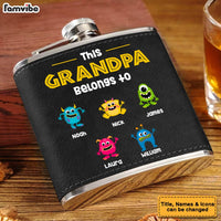 This Grandpa Belongs to Leather Hip Flask 32276 thumb 1